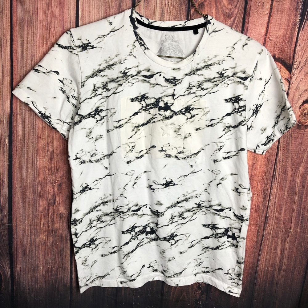 Marble print print white t shirt size M